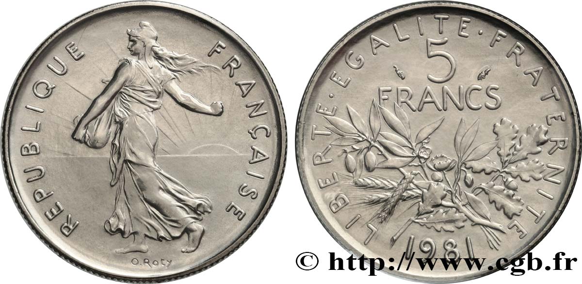 5 francs Semeuse, nickel 1981 Pessac F.341/13 FDC