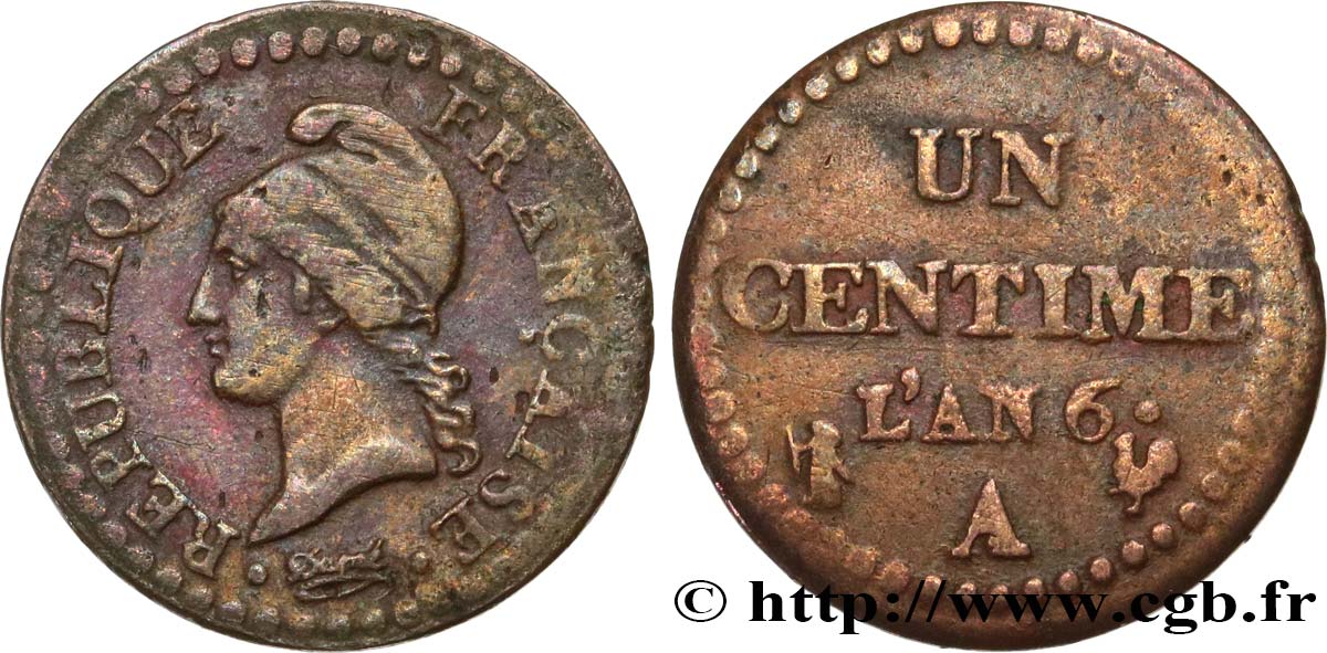 Un centime Dupré, Grand 6 1798 Paris F.100/4 TB25