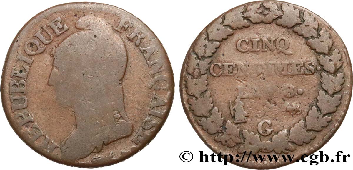 Cinq centimes Dupré, grand module 1800 Genève F.115/126 TB15