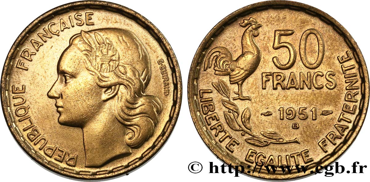 50 francs Guiraud 1951 Beaumont-Le-Roger F.425/6 SUP