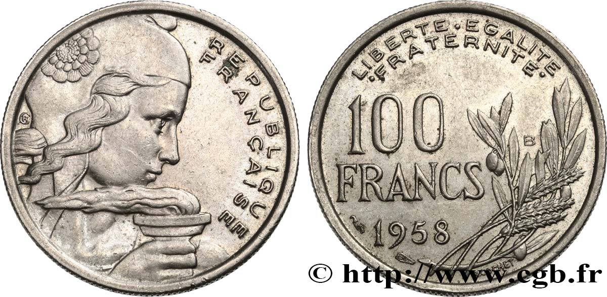 100 francs Cochet 1958 Beaumont-Le-Roger F.450/14 TTB+