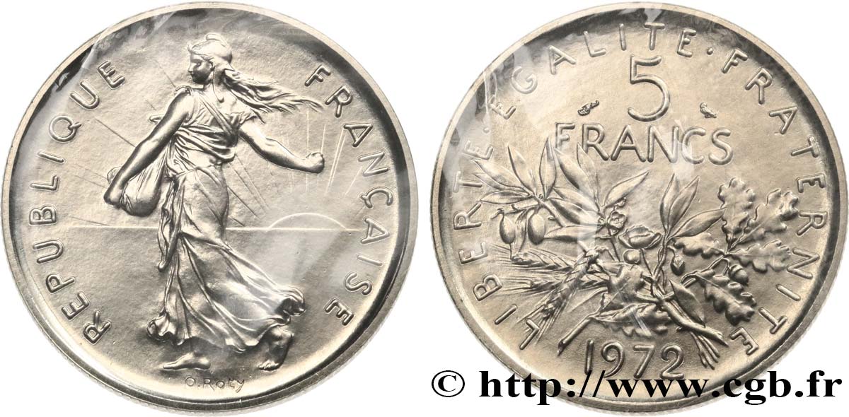 5 francs Semeuse, nickel 1972 Paris F.341/4 MS