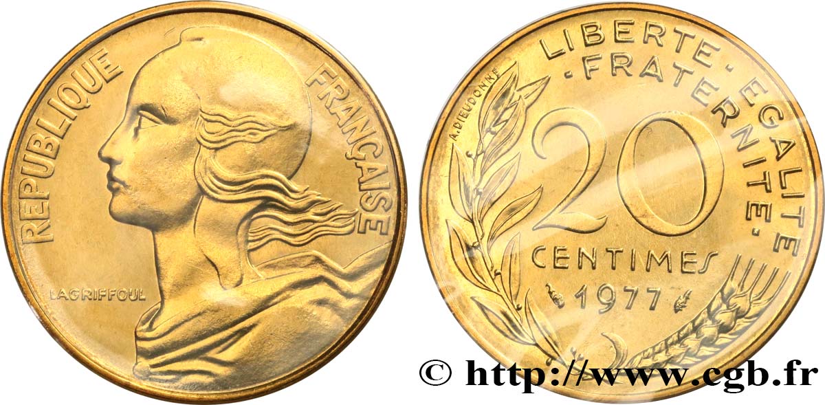 20 centimes Marianne 1977 Pessac F.156/17 MS 