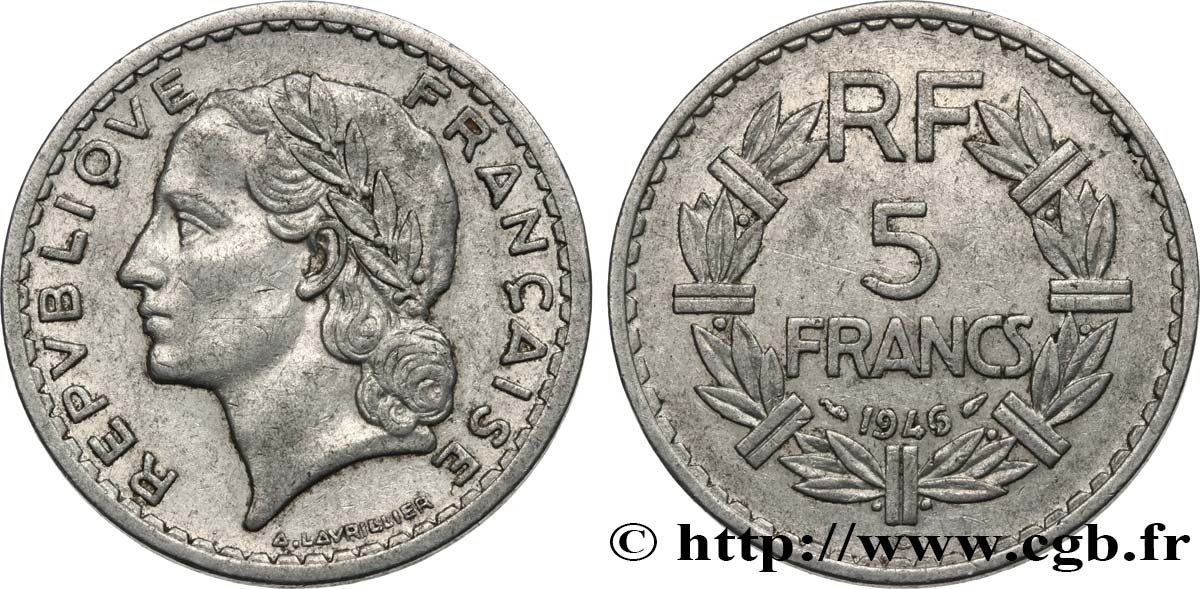 5 francs Lavrillier en aluminium 1946 Castelsarrasin F.339/8 TB35