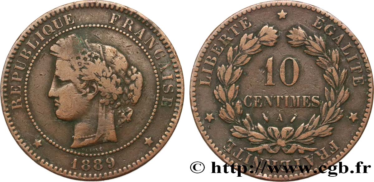 10 centimes Cérès 1889 Paris F.135/34 MB15