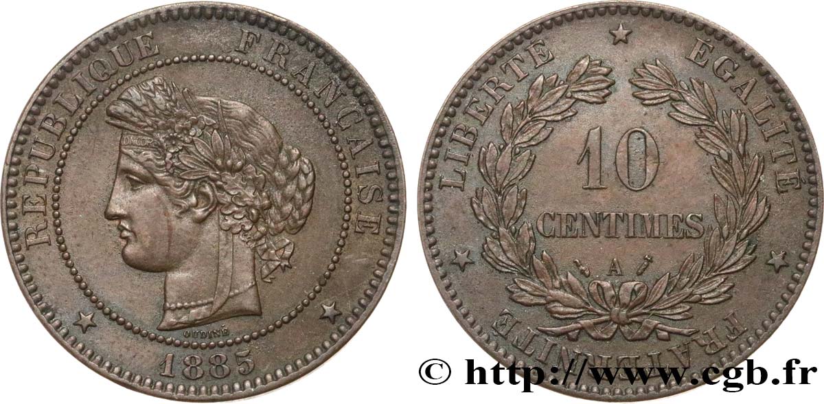 10 centimes Cérès 1885 Paris F.135/29 MBC53