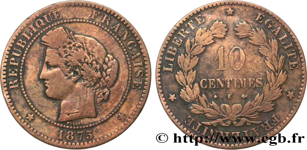 10 centimes Cérès 1875 Bordeaux F.135/15 BC15