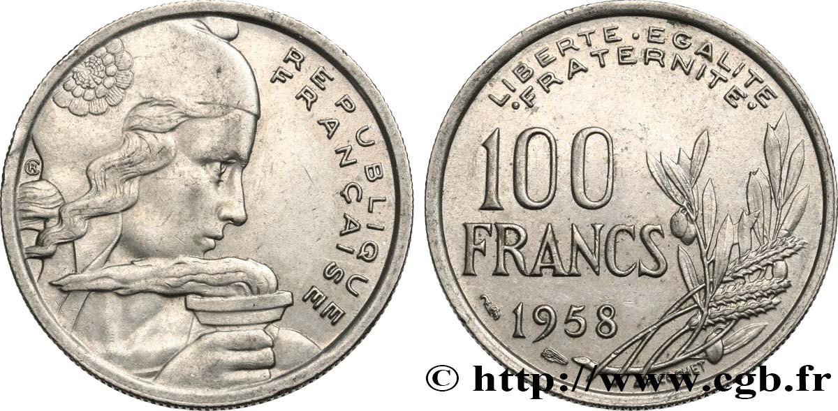 100 francs Cochet 1958 F.450/12 TTB
