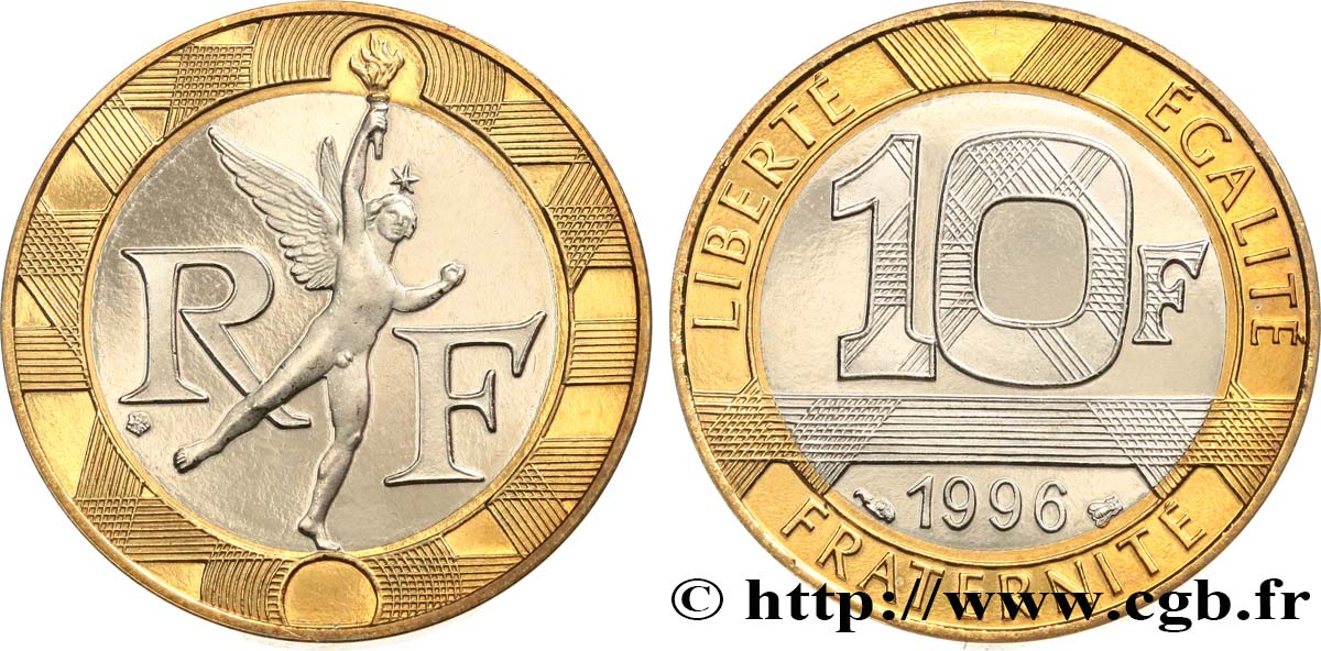 10 francs Génie de la Bastille, BE (Belle Épreuve) 1996 Pessac F.375/13 var. ST 
