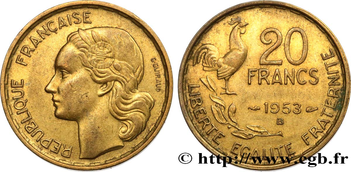 20 francs G. Guiraud 1953 Beaumont-Le-Roger F.402/12 SS