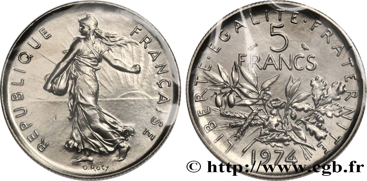 5 francs Semeuse, nickel 1974 Pessac F.341/6 ST