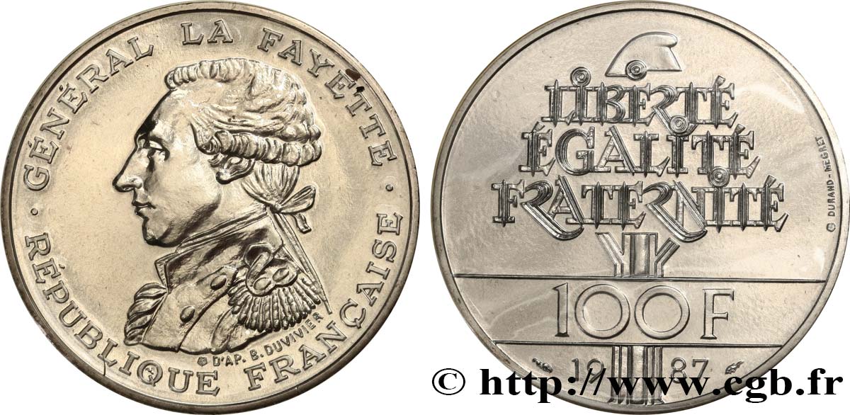 100 francs Égalité - La Fayette 1987 F.455/2 FDC