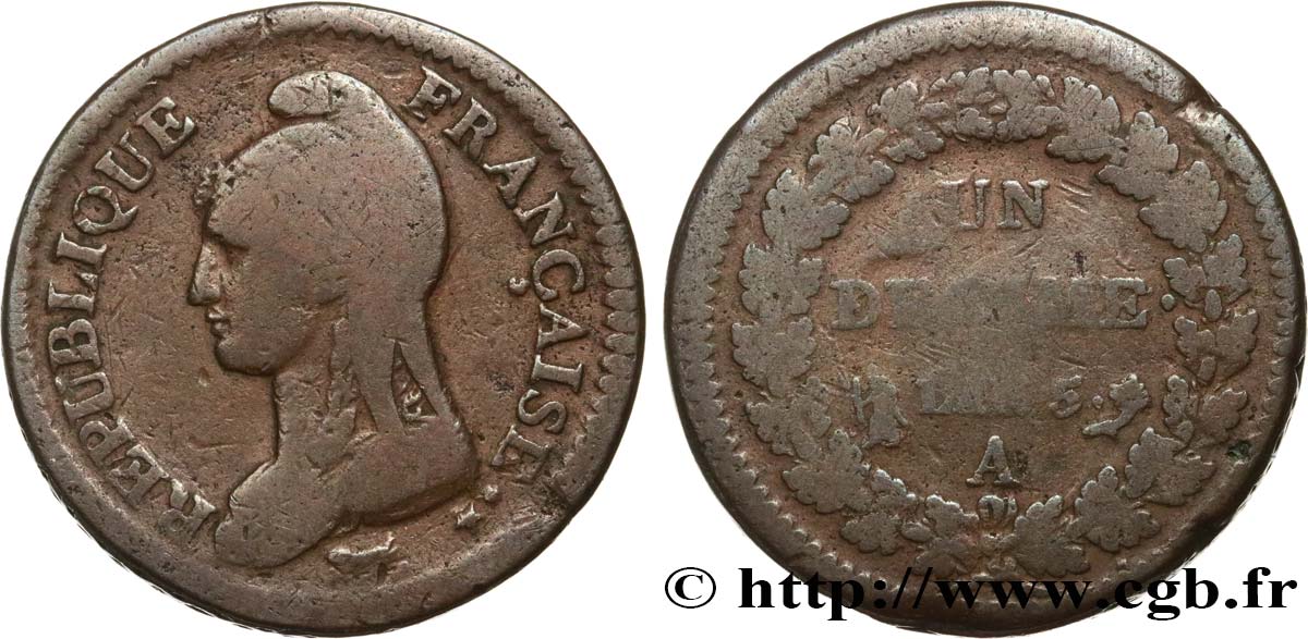 Un décime Dupré, grand module 1797 Paris F.129/1 TB15