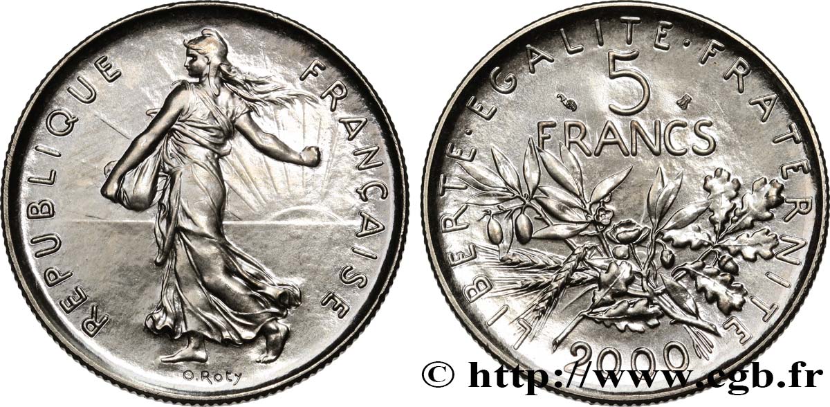 5 francs Semeuse, nickel 2000 Pessac F.341/36 SPL63