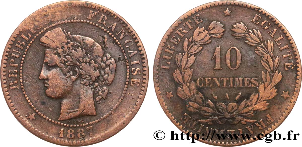 10 centimes Cérès 1887 Paris F.135/31 MB15 