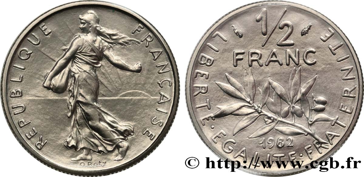 1/2 franc Semeuse 1982 Pessac F.198/21 MS