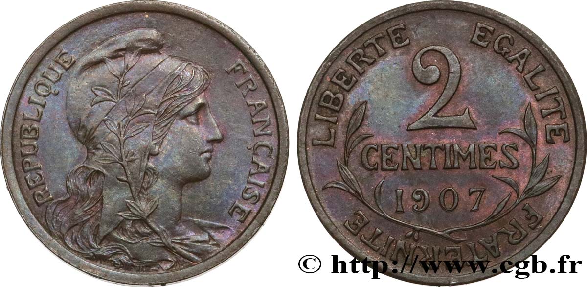 2 centimes Daniel-Dupuis 1907 Paris F.110/10 SUP55