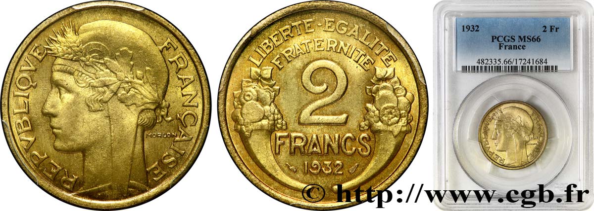 2 francs Morlon 1932  F.268/3 FDC66 PCGS