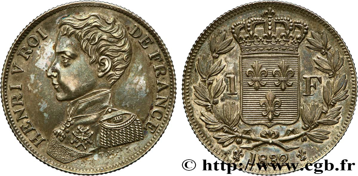 1 franc en argent 1832  VG.2711 var. SPL62 