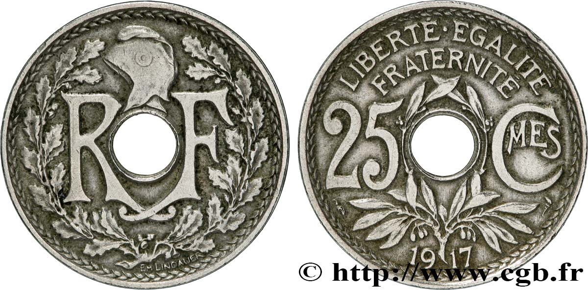 25 centimes Lindauer 1917  F.171/1 fSS 