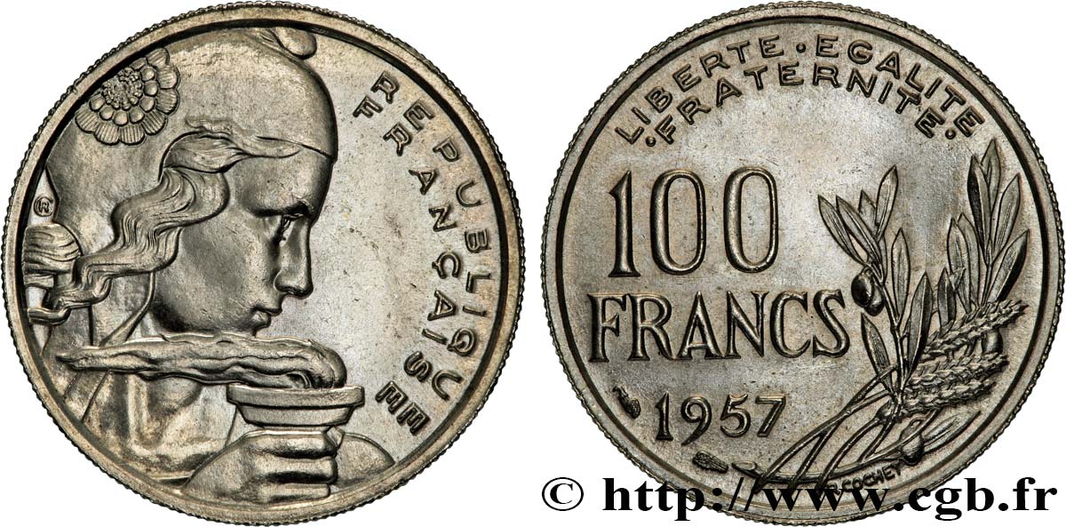 100 francs Cochet 1957  F.450/10 MS62 