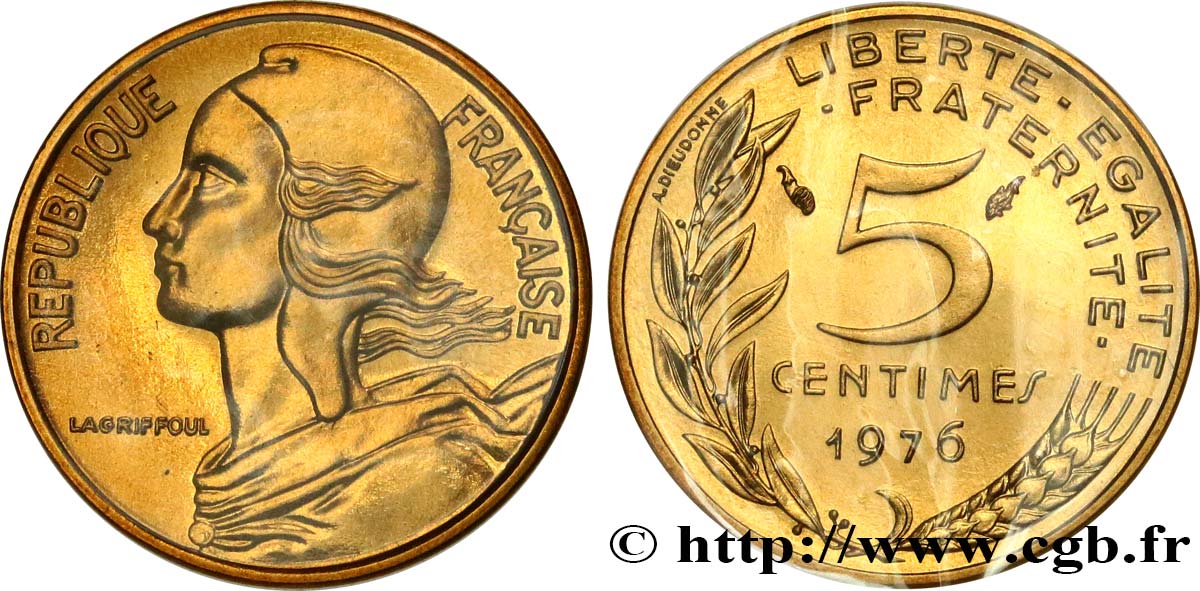 5 centimes Marianne 1976 Pessac F.125/12 MS