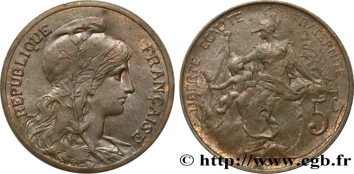 5 centimes Daniel-Dupuis 1900  F.119/9 AU50 