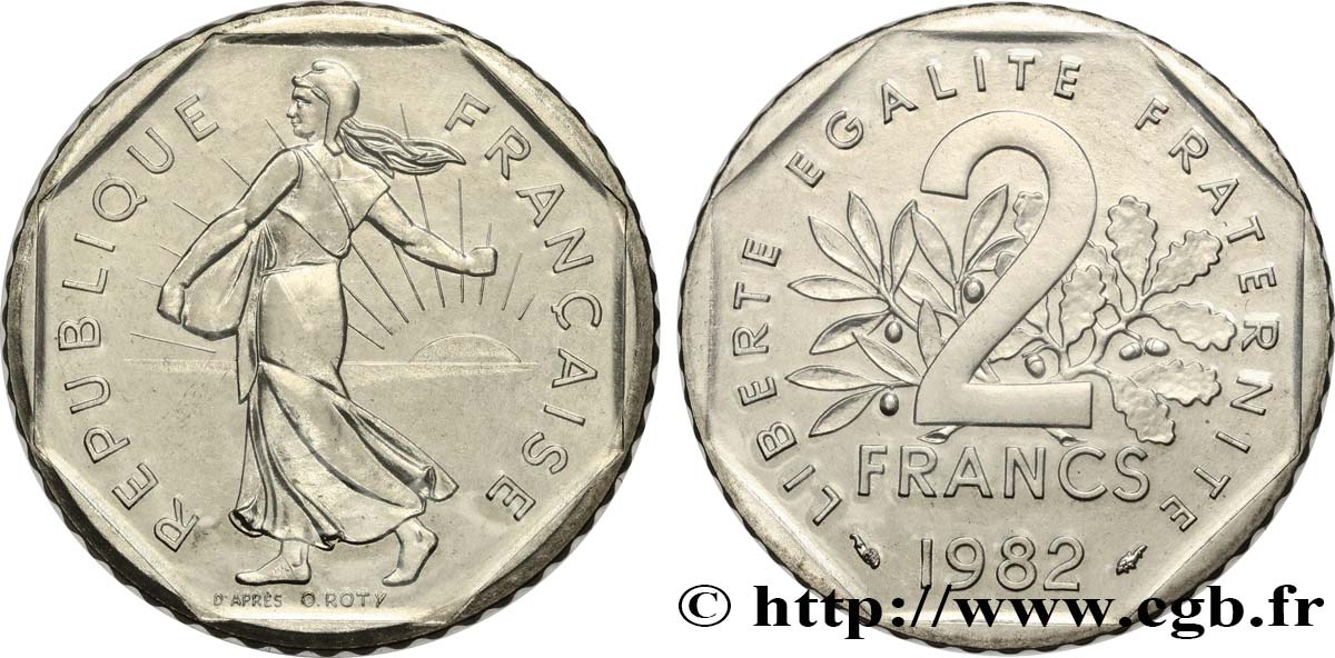 2 francs Semeuse, nickel 1982 Pessac F.272/6 FDC