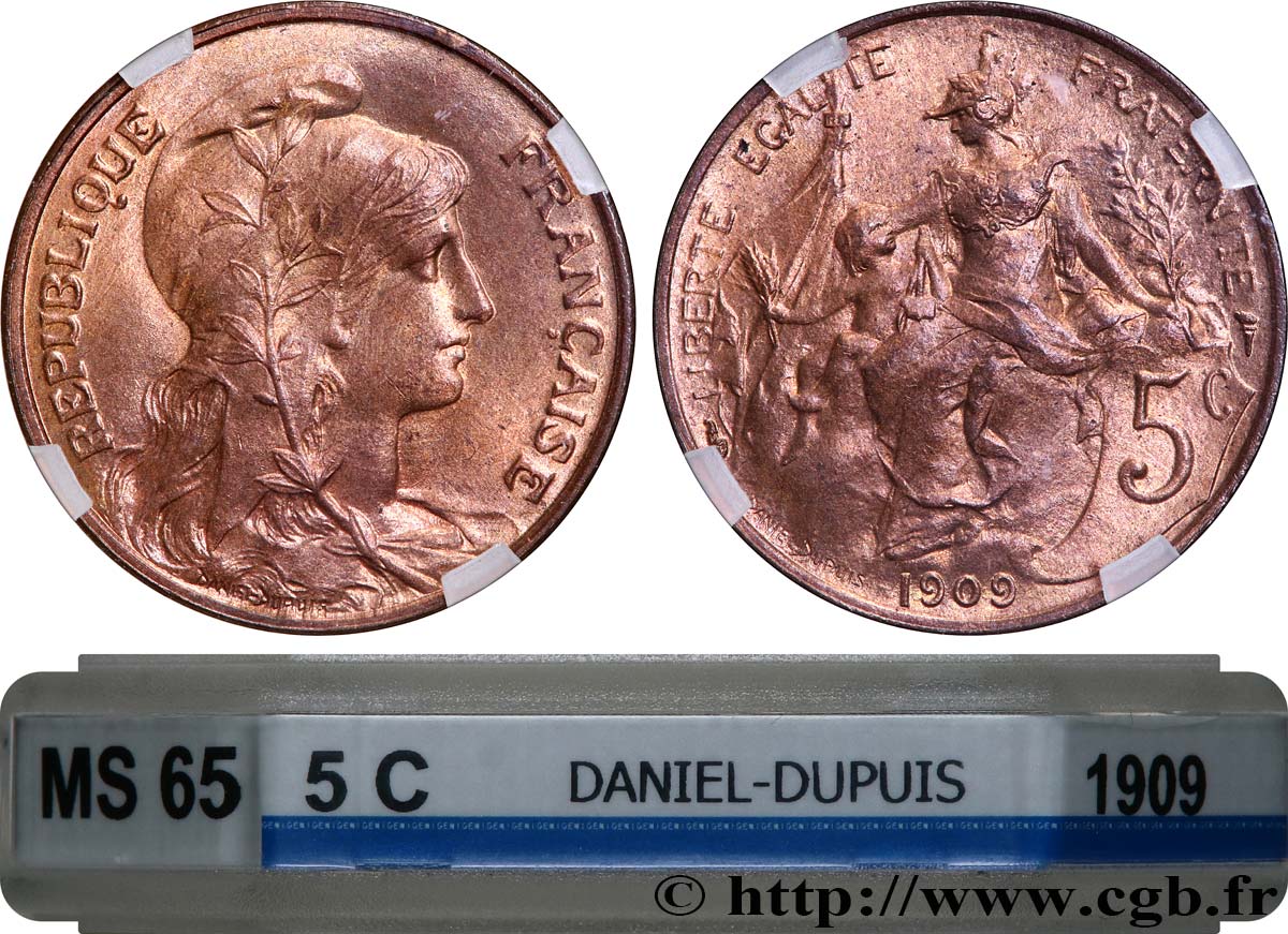 5 centimes Daniel-Dupuis 1909  F.119/20 FDC65 GENI