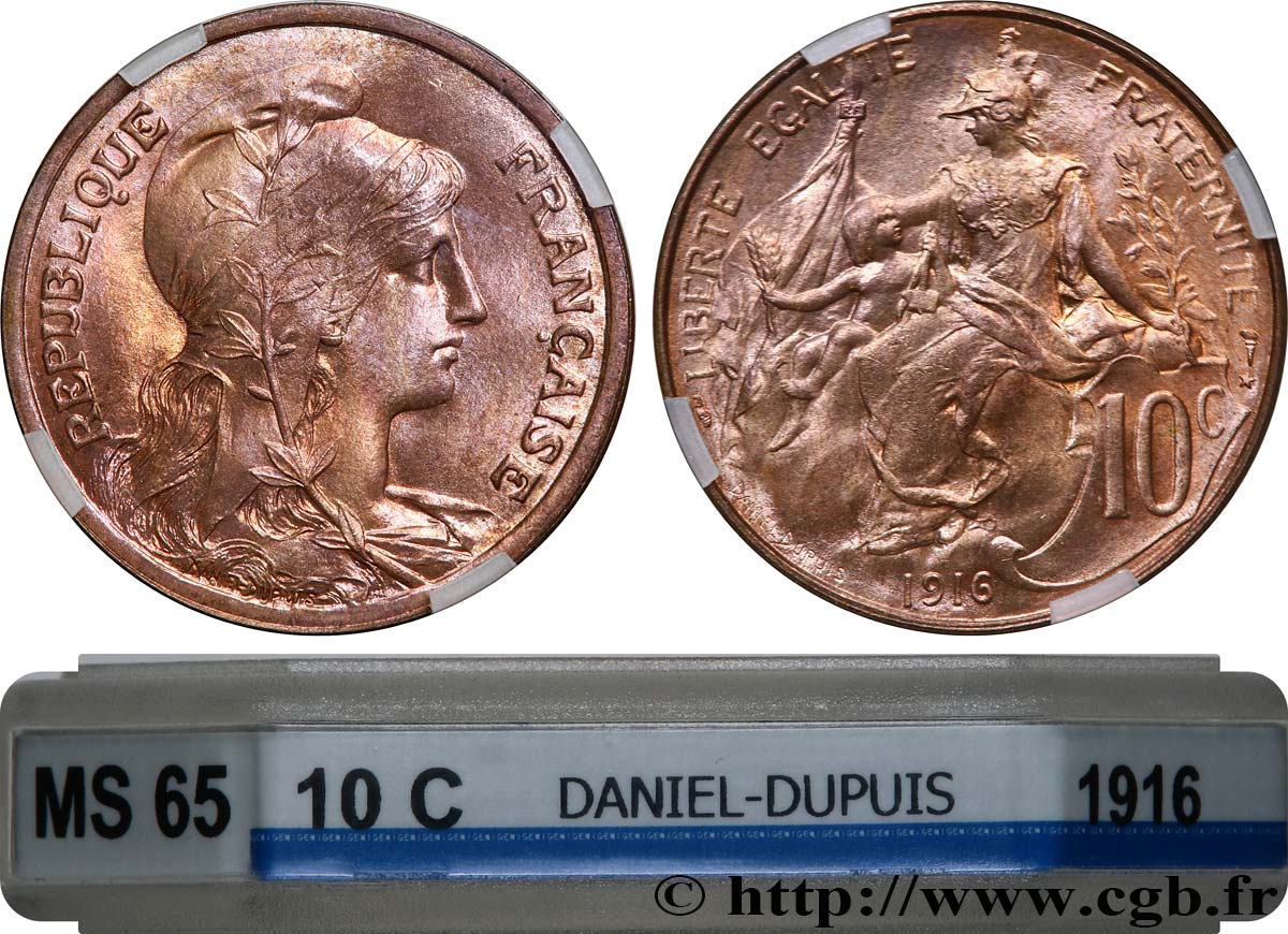 10 centimes Daniel-Dupuis 1916  F.136/27 MS65 GENI