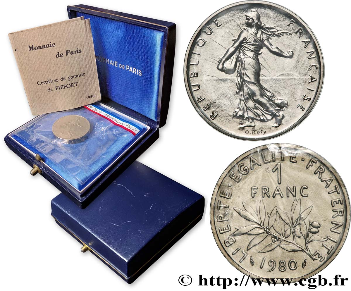 Piéfort Nickel de 1 franc Semeuse 1980 Pessac GEM.104 P1 MS 
