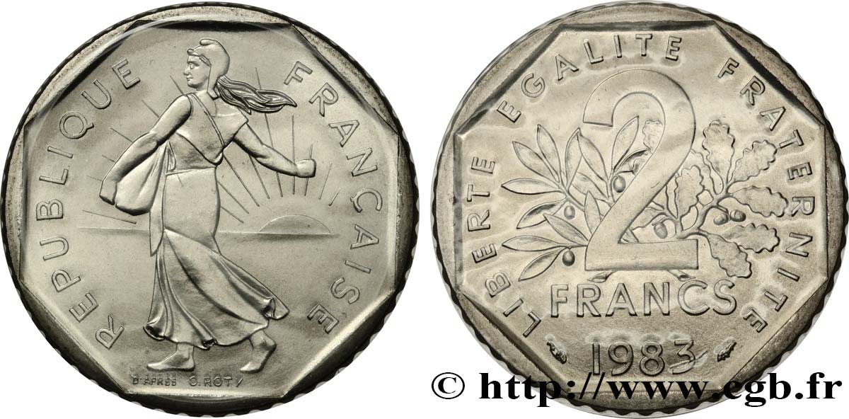 2 francs Semeuse, nickel 1983 Pessac F.272/7 FDC 