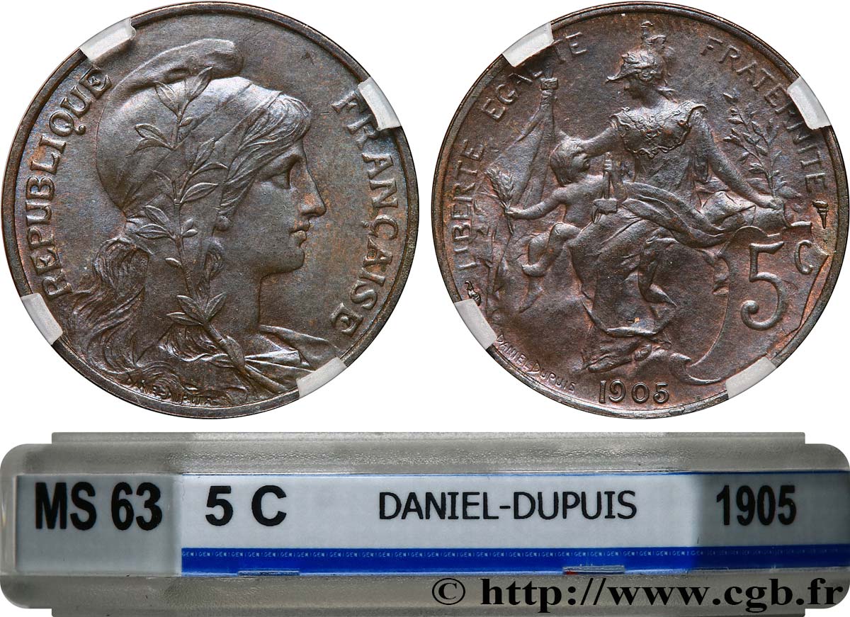 5 centimes Daniel-Dupuis 1905  F.119/15 MS63 GENI
