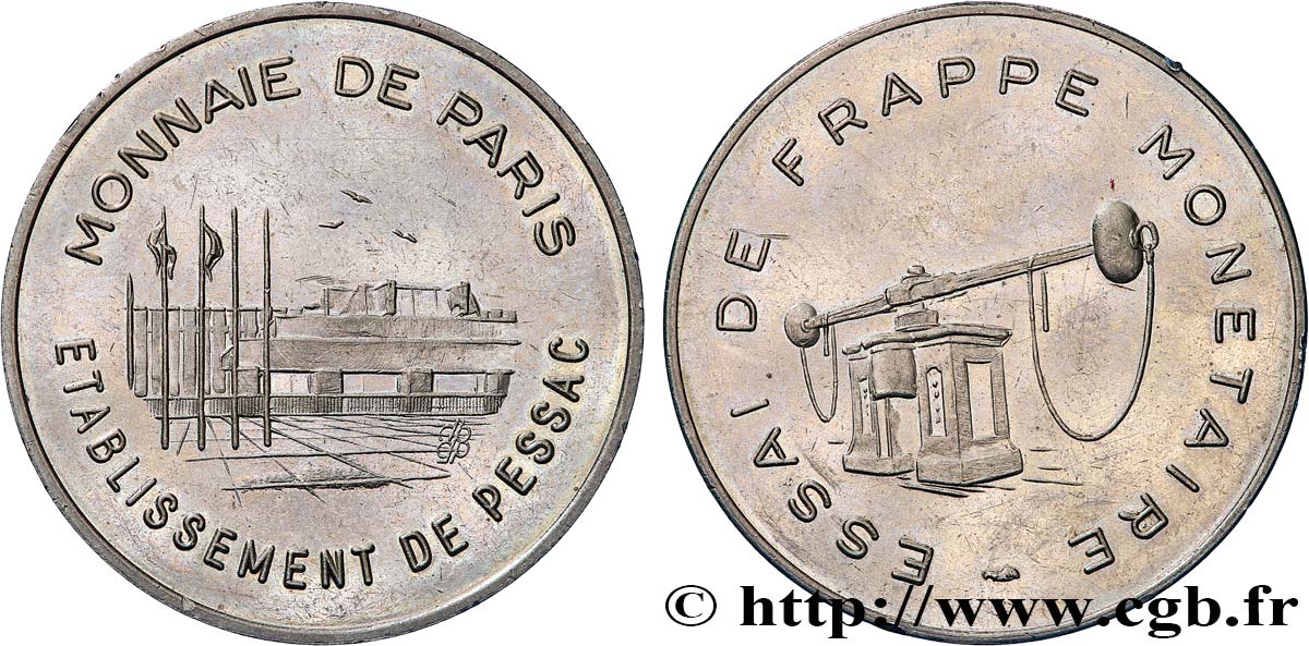 Essai de frappe de 100 francs Panthéon, avec différent, cupro-aluminium-Ni n.d. Pessac GEM.232 3 var. SUP 