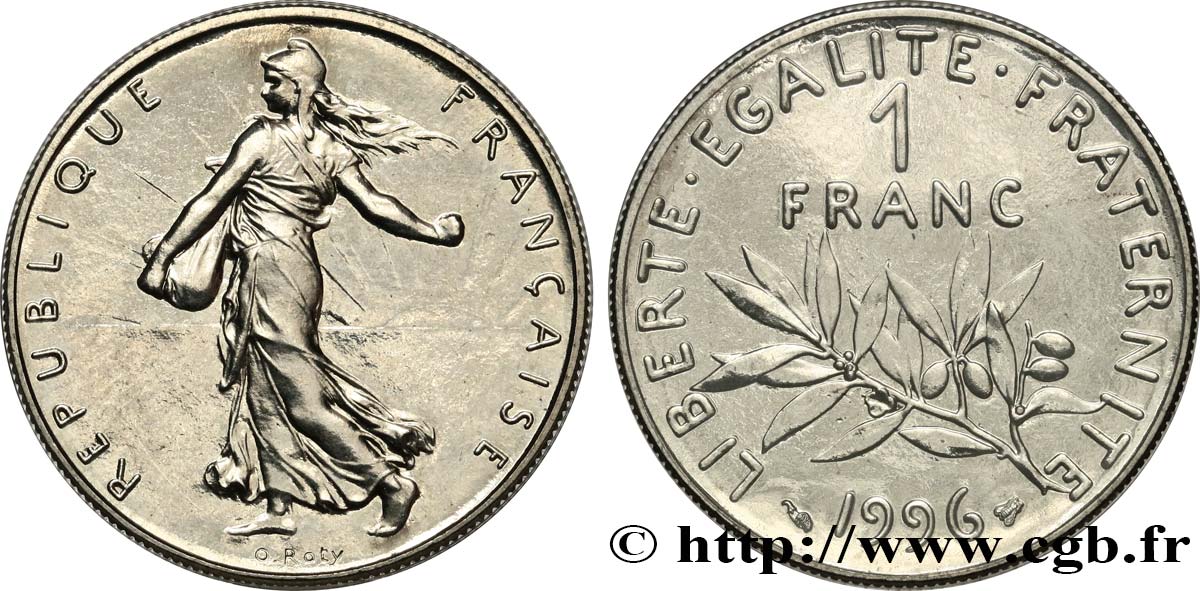 1 franc Semeuse, nickel 1996 Pessac F.226/44 MS 