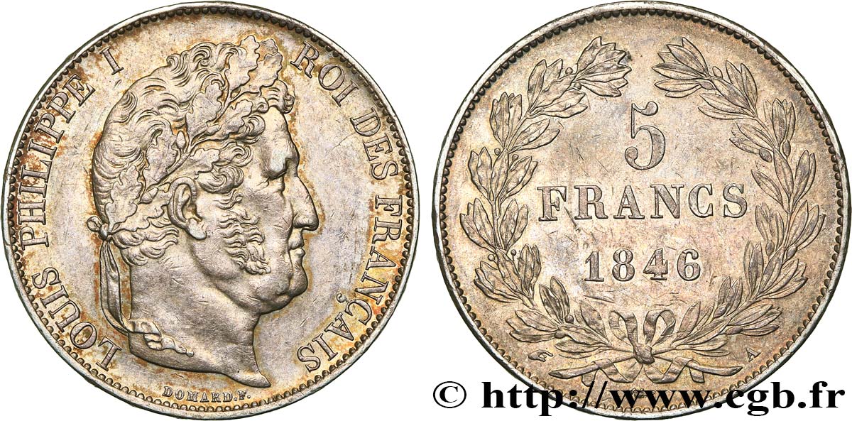 5 francs IIIe type Domard 1846 Paris F.325/10 TTB53