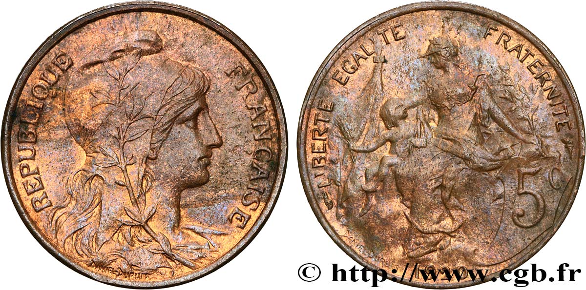 5 centimes Daniel-Dupuis 1920  F.119/31 AU50 