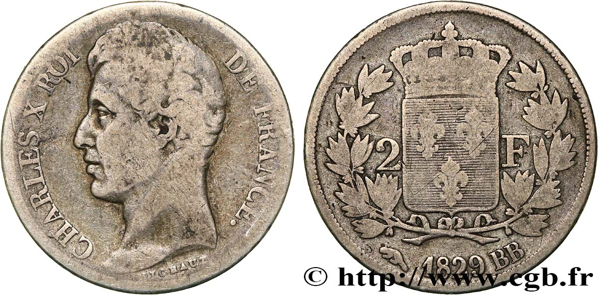 2 francs Charles X 1829 Strasbourg F.258/51 F12 