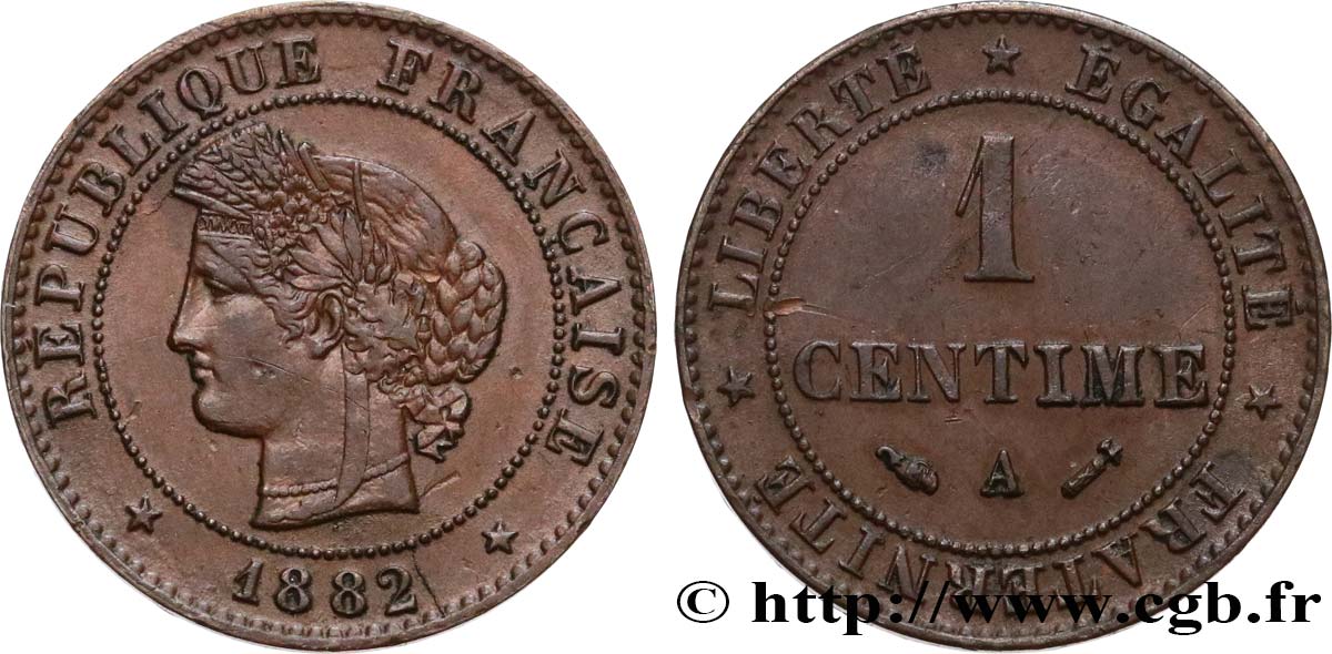 1 centime Cérès 1882 Paris F.104/10 TTB