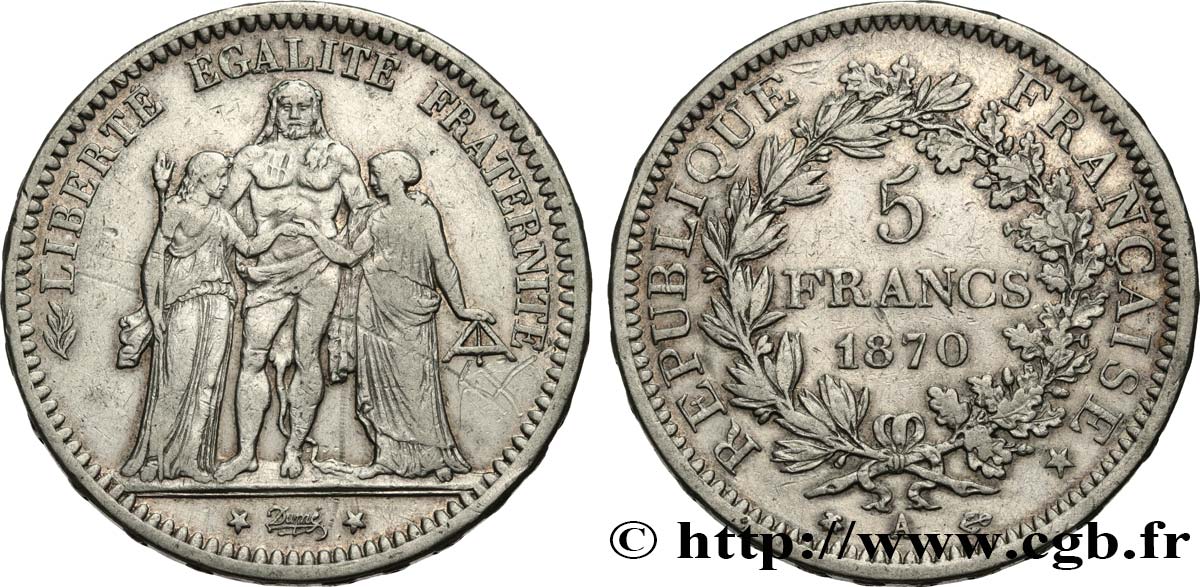 5 francs Hercule 1870 Paris F.334/1 fSS 