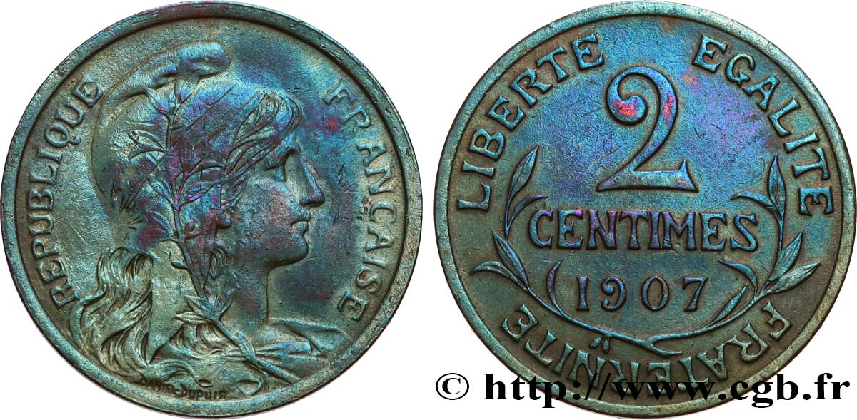 2 centimes Daniel-Dupuis 1907 Paris F.110/10 TB