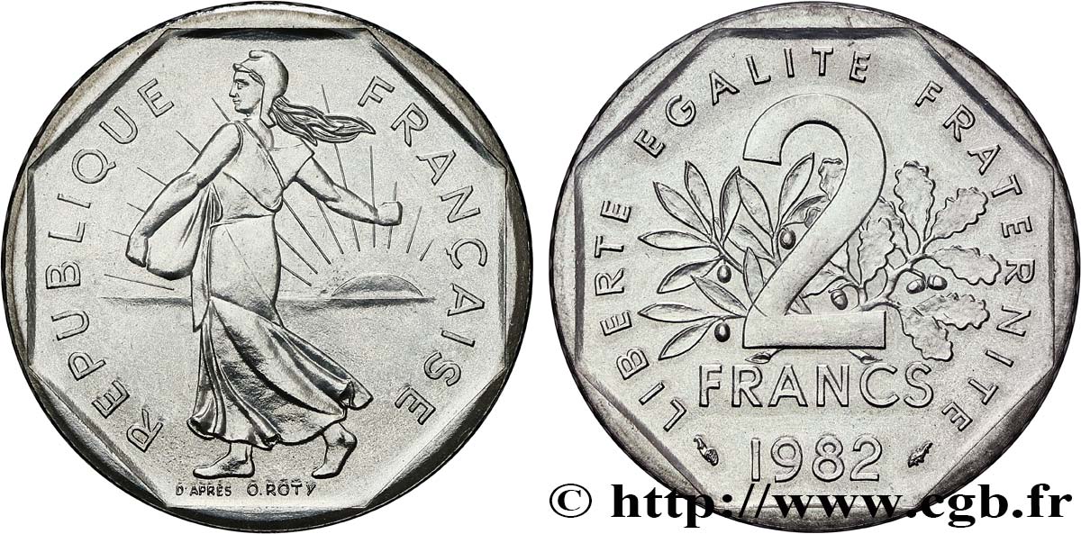2 francs Semeuse, nickel 1982 Pessac F.272/6 FDC