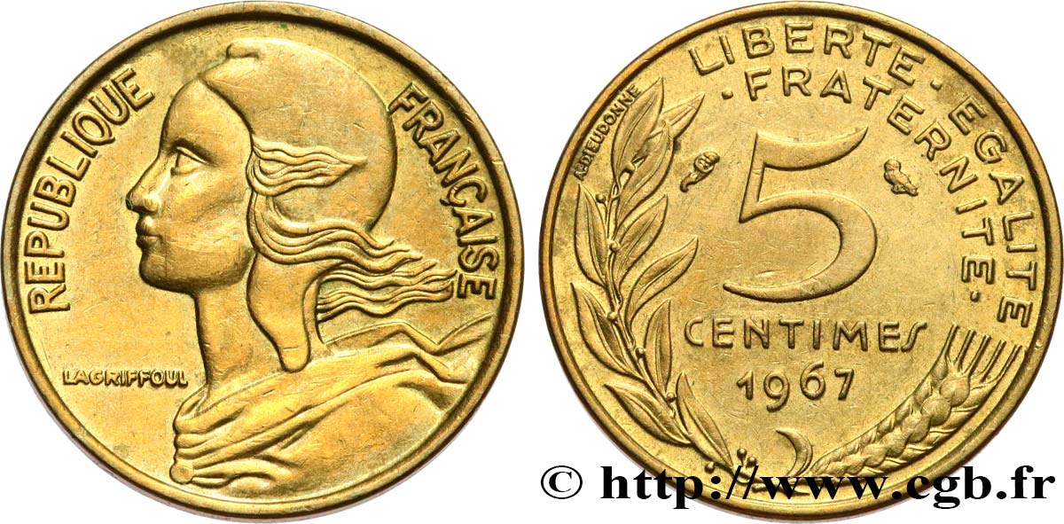 5 centimes Marianne 1967 Paris F.125/3 q.SPL