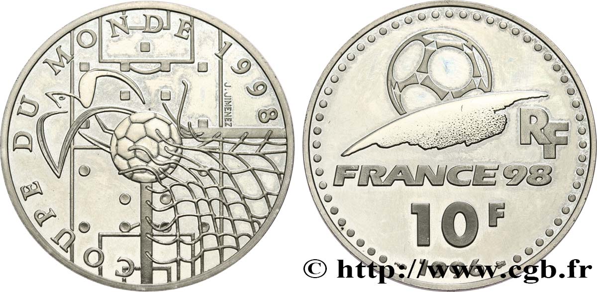 Belle Épreuve 10 francs - Idéal du football 1996 Paris F.1306 1 VZ