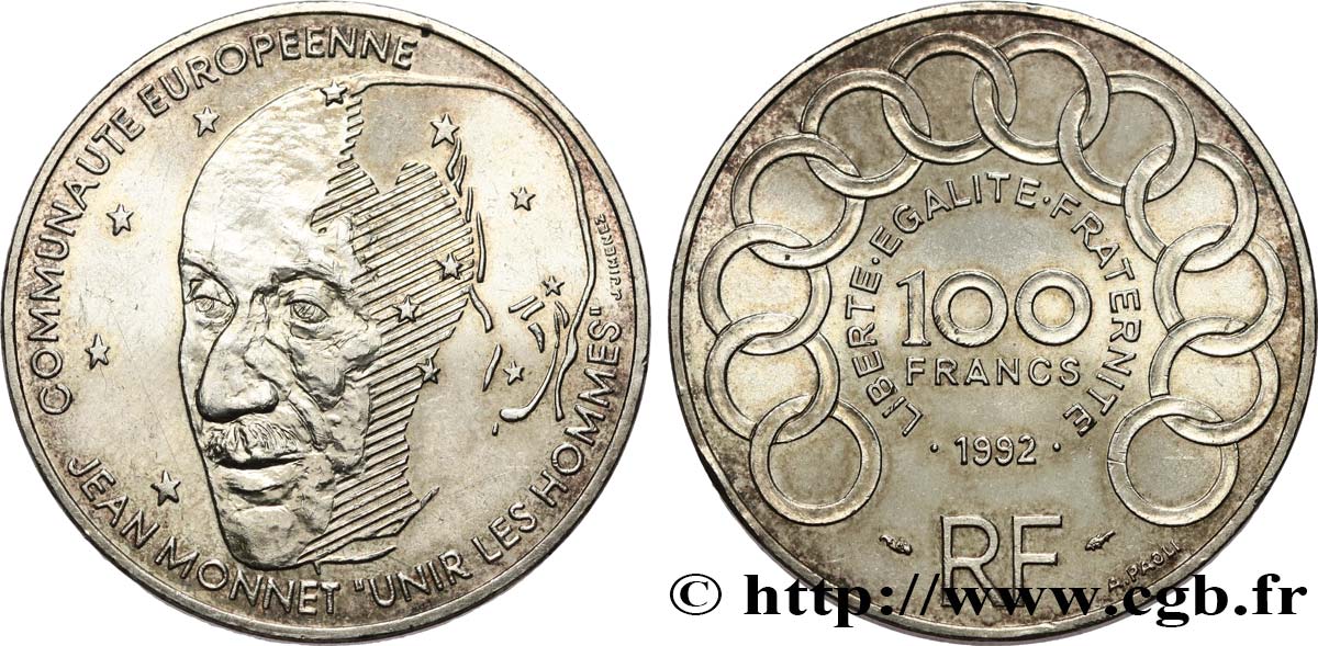 100 francs Jean Monnet 1992 F.460/2 AU
