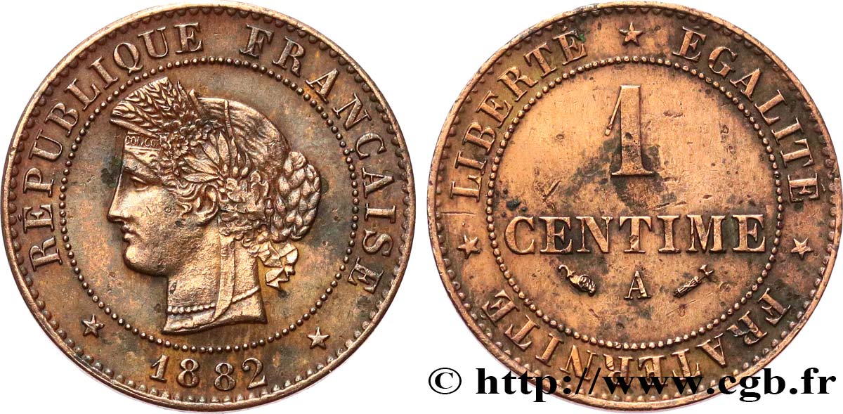 1 centime Cérès 1882 Paris F.104/10 TTB+