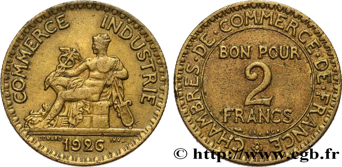 2 francs Chambres de Commerce 1926 F.267/8 q.BB
