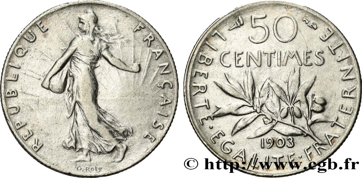 50 centimes Semeuse 1903  F.190/10 VF 