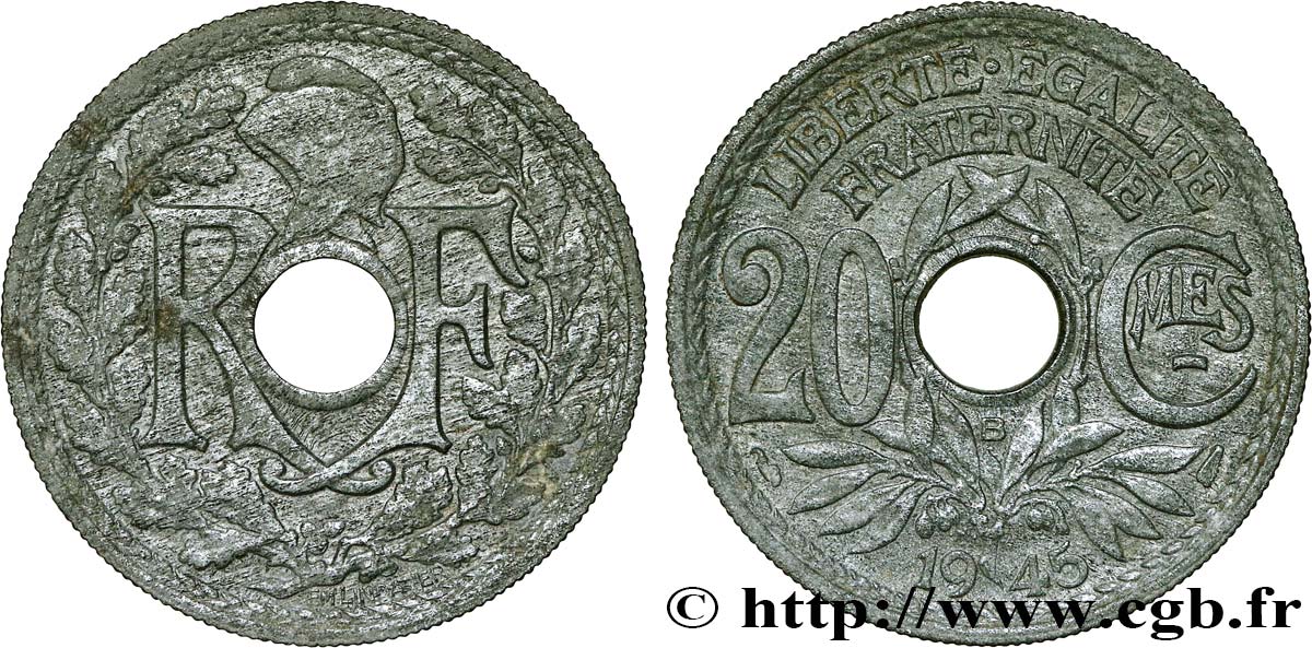 20 centimes Lindauer 1945 Beaumont-le-Roger F.155/3 BB50 