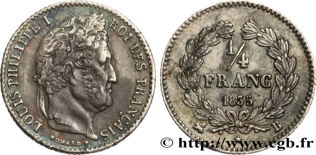 1/4 franc Louis-Philippe 1835 Rouen F.166/51 TTB 